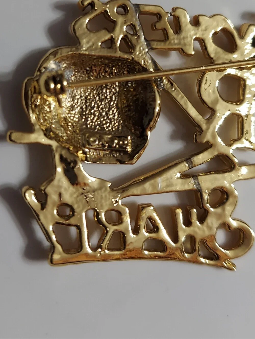 OAJC Vintage Textured Gold Tone/'Teacher's R Sharp' Brooch/Pin